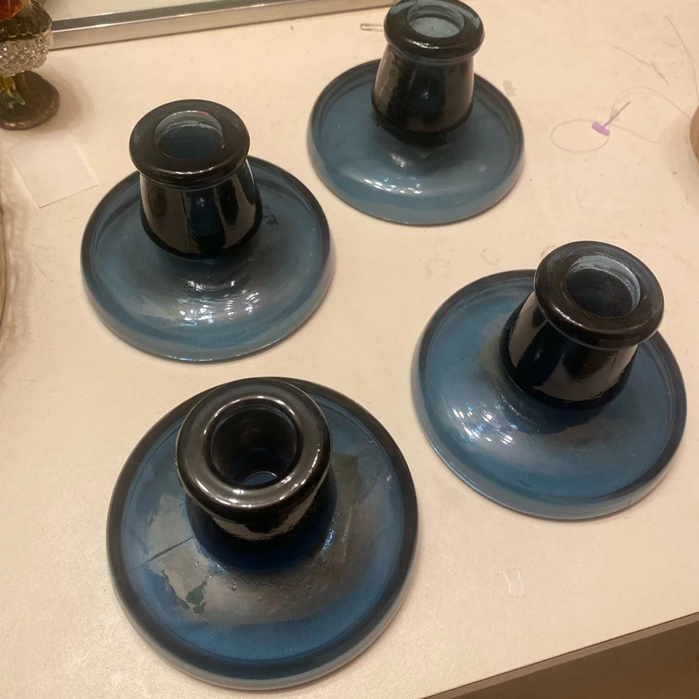 IKEA glass candlestick holders set of 4